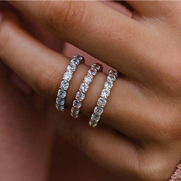 Eliška – Prsten s dijamantima i dvostrukom trakom